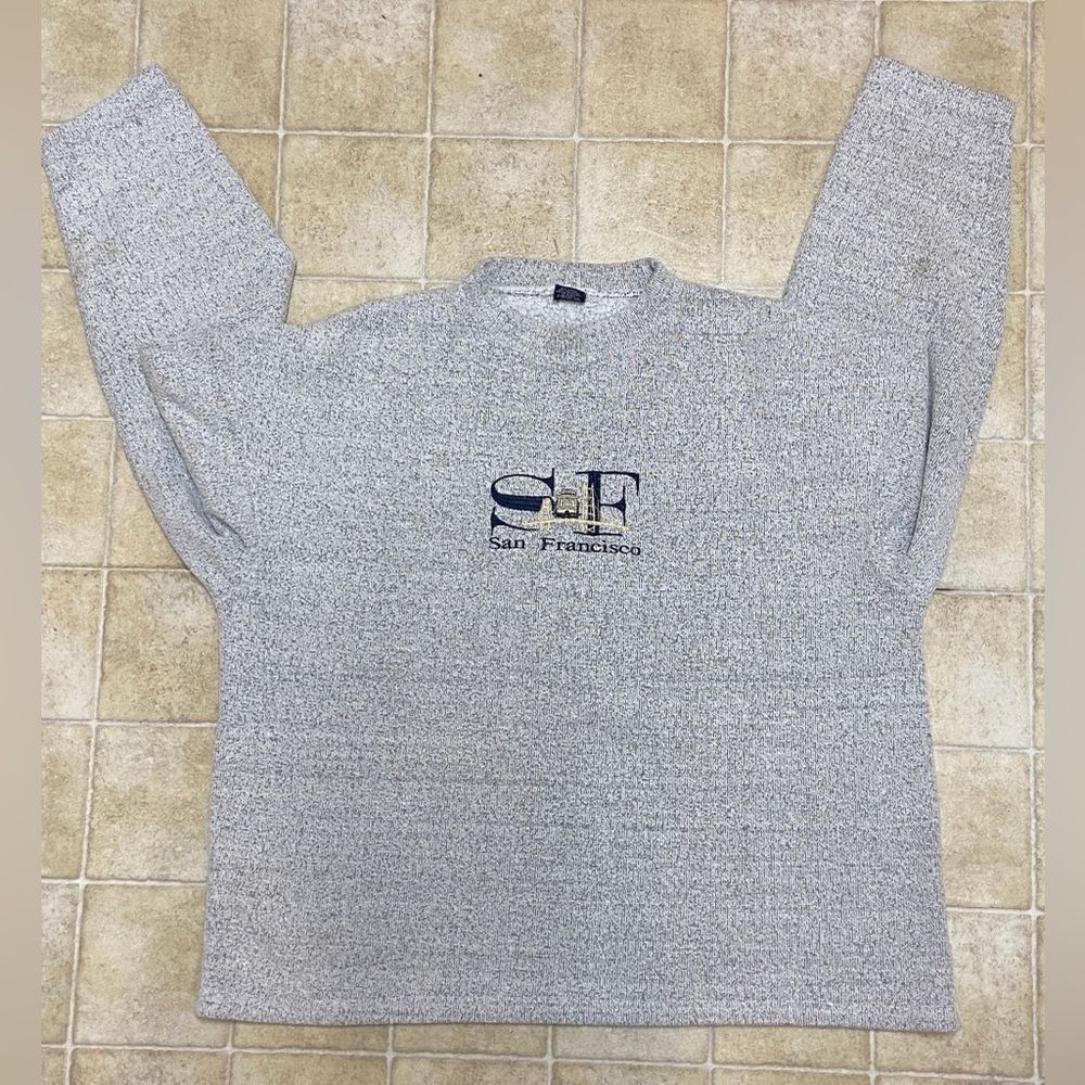 SF San Francisco Made In USA Gray Crewneck Sweater Size XXL